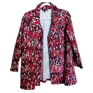 Slinky Brand Jacket Womens Extra Large Multicolor Artsy Open Duster Topper
